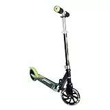 Muuwmi Aluminium Scooter Neon - 180 mm Räder - ABEC 5 Lager - Höhenverstellbarer Lenker - Geeignet für Kinder - GS-Zertifiziert - Bis zu 100 kg - mit Leuchtrollen - Tretroller in grün-schwarz