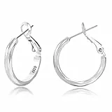 Sterlingsilber Creolen für Damen Diamantgeschliffene Silber Creolen Hypoallergen Kreis 3mm