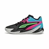 PUMA Unisex Dagger Basketballschuh, Black-Fluro Pink PES, 44 EU