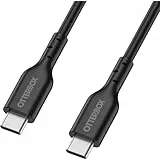 OtterBox Standard USB-C auf USB-C Schnelllade Kabel, Ultra-Robust und getestet auf Biegsamkeit, Ladekabel für Smartphone und Tablet, 1M, Schwarz