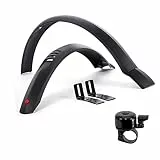 Hebie 0757E TAIPAN 20' Kinder MTB Falt Fahrrad Schutzblech Steckblechsatz Set - Schwarz inkl. Fahrradklingel