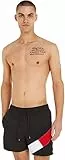Tommy Hilfiger Herren Badeshorts Medium Drawstring Mittellang, Schwarz (Black), XL
