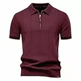 Generisch Poloshirt Herren Kurzarm Strick Poloshirt Sommer Tshirt,Poloshirts für Herren für den Alltag/Partys/Urlaub