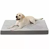 KSIIA Orthopädisches Hundebett Mittelgroße Hunde, Hundekissen Waschbar 90x57cm, Hundebetten mit Abnehmbarer Deckel, Hundematte Doppelseitig Wendbare, Grau
