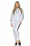 Bahob® Damen-Sportbekleidungs-Set, 2-teilig, Trainingsanzug, Kapuzenpullover und Stretch-Leggings, Sportbekleidung, Sportbekleidung, Set S bis XL, grau, S