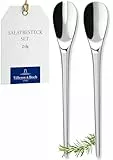 Villeroy und Boch - NewMoon Salatbesteck, 2tlg., vielseitiges Besteckset für den Alltag und die festliche Tafel, Edelstahl, spülmaschinengeeignet