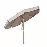Sekey Sonnenschirm 300 cm Holz-Sonnenschirm Marktschirm Gartenschirm Terrassenschirm Rund UV50+