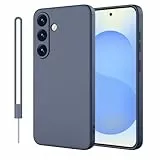 ORDA für Samsung Galaxy S25 Plus Hülle Silikon Case, Handyhülle für Samsung S25 Plus/S25+ Dünn Straight Edge, Kameraschutz und Bildschirmschutz, Hülle für Samsung Galaxy S25 Plus Blau Grau