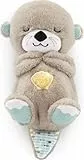 Fisher-Price Schlummer Otter Kuscheltier mit Atembewegung und Musik, Baby Erstausstattung, Neugeborene, Baby Spielzeug ab Geburt, Babyparty und Neugeborenen Geschenk, FXC66