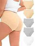 Ocexteur Unterhosen Damen 5er Pack Baumwolle Hohe Taille Unterwäsche Hipster Atmungsaktive Panties für Frauen