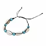 Amosfun Boho Fußkettchen Damen Fußanhängerkette mit Muschel Design Verstellbares Baumwollband Kreativer Knöchelschmuck für Frauen