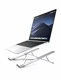 UGREEN Aluminium Laptop Ständer Höhenverstellbar 5 Stufen Laptopständer Laptop Halterung Faltbar Notebook Ständer Belüftet Ergonomisch kompatibel mit MacBook Air Pro Asus Acer HP Dell 17.3 Zoll