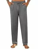 Crewhpo Schlafanzüge Hose Lang Herren Schlafhosen Baumwolle Lange Pyjamahose Einfarbige für Männer Unifarbene Freizeithose Loungewear mit Taschen