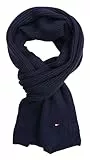 Tommy Hilfiger Schal Strickschal Cotton Cashmere Scarf Blau Space Blue