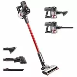 H.Koenig 22.2v 3-in-1 Akku-Staubsauger UP600 PowerClean, LED-Bürste, 40 Min. Laufzeit, 150 Watt Leistung, 2 Geschwindigkeiten, Tierhaare