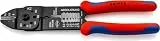 KNIPEX Crimpzange, 0,5-6,0 mm², mit F-Crimp, für isolierte Kabelschuhe, mit Abisolier- und Scheidfunktion, Presszange, Kabelschuhzange, 97 21 215
