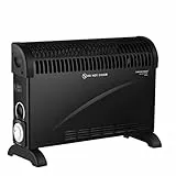 DONYER POWER Elektrische Konvektor-Heizung 2000W Raumheizung mit einstellbarem Thermostat und 24-HR-Timer Schwarz