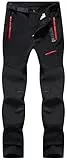 BenBoy Herren Wanderhose Wasserdicht Softshellhose Outdoorhose Winddicht Warm Gefüttert Skihose Snowboardhose Winter Trekkinghose,KZ41037M-Black-XL