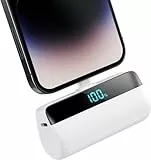Feob Mini Powerbank für iPhone 5200mAh, 20W PD Schnelles Aufladen Power Bank Klein Ultrakompakter mit LED-Display, Externe Akkupack kompatibel mit iPhone 14/14 Plus/13 Pro/13/12/11/XS/XR/8/7/6-Weiß
