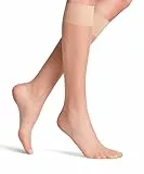 FALKE Damen Kniestrümpfe Shelina 12 DEN W Kh ultra-transparent einfarbig 1 Paar, Hautfarben Powder 4169, 35-38