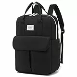 FUXINGYAO Rucksack Handgepäck,Rucksack Damen mit Laptop Fach 15,6 Zoll, College-Schulrucksack Anti Diebstahl Schwarz2,23L