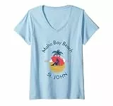 Damen Maho Bay Beach St. John T-Shirt mit V-Ausschnitt