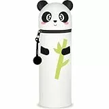 GDFJBG 2-in-1 Silikon Federmäppchen - Tiger, Federtasche aus weichem Silikon für Stifte, Federmappe und Stiftehalter, Mäppchen Tiere, Schlampermäppchen (Panda 1) (Panda 2)