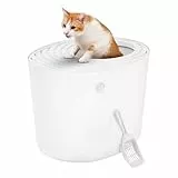 Iris Ohyama Katzenklo mit Schaufel, bis 7 kg, Weiß, mit Deckel, Katzentoilette, leicht reinigen, Für große Katzen, Kätzchen, geschlossen, XXL Toilette, BPA-frei, Cat Litter Box, Toilet, PUNT-530