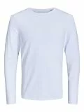 JACK & JONES Herren Basic O-neck Tee L/S Noos Langarmshirt, Opt White, L EU
