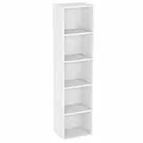 Vida Designs Oxford Bücherregal mit 5 Ebenen, würfelförmig, weiß, Holz-Regaleinheit für Büro, Wohnzimmermöbel