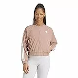 adidas Damen Essentials 3-Streifen Woven Bomberjacke Outerwear Jacke, Warmes Ton/Weiß, M