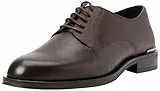 Tommy Hilfiger Herren Derby Schuh Leather Shoe aus Leder, Braun (Cocoa), 43