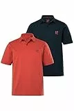 JP 1880 Herren große Größen Übergrößen Menswear L-8XL Poloshirts, Basic, 2er-Pack, Piqué, gekämmte Baumwolle