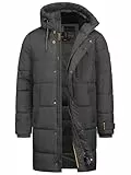 Indicode Herren INStuds Parka mit Kapuze | Mantel Gefütterter Parka für Männer Dk Grey, 3XL