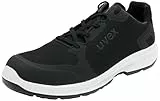 Uvex 1 Sport S3 ESD Sicherheitsschuhe für Herren - Bequeme & Atmungsaktive Arbeitsschuhe für Männer - Leichte & Ergonomische Halbschuhe Velours ,Schwarz,43 EU