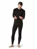 LAPASA Herren Innenfleece Thermounterwäsche Set, Thermounterhemd & Thermohosen Funktionsunterwäsche M24, Schwarz (Extra warm), L