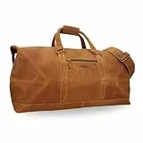 Gusti Weekender Herren Leder Reisetasche Fernando – Echtleder groß Duffle Bag 52 L mit Schultergurt, wasserabweisendem Innenfutter – Vintage Ledertasche für Reise