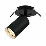 BOYIR LED Deckenstrahler 1 flammig Schwarz Drehbar und Schwenkbar Deckenlampe GU10 Deckenspot Spot Lampe für Wohnzimmer, Schlafzimmer, Gänge, Ohne Leuchtmittel