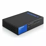 Linksys LGS105-EU 5-Port Unmanaged Gigabit-Netzwerk-Switch – Ethernet-Switch/Hub mit Metallgehäuse, Splitter – Platzierung an der Wand oder auf dem Schreibtisch im Büro oder zu Hause, Plug-and-Play