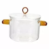 Cabilock Topf Aus Glas Mit Deckel Doppelgriff Hitzebeständig Für Suppenreis Geschmortes Hähnchen Nudeln Kochgeschirr Für Küche Und Haushalt