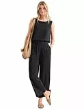 Street One Wide Leg Jumpsuit im Strukturmix Black 42