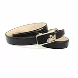 Anthoni Crown Damen Automati Ledergürtel Gürtel, Schwarz, 75