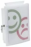 HAN Sammelbox IMAGE'IN mit transparenter abschließbarer Tür und auswechselbarem Motiv, Wahlurne, Spendenbox, Losbox, Aktionsbox - zur Wandmontage oder freistehend mit Standfüßen, 4102-12, weiß