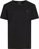 Tommy Hilfiger Jungen T-Shirt Kurzarm Rundhalsausschnitt, Schwarz (Meteorite), 14 Jahre