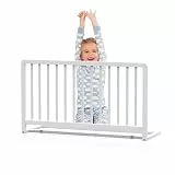 Geuther Bettschutzgitter Holz | Idealer Rausfallschutz Boxspringbett, extra hoch | Rausfallschutz Bett für Kinder | Bettgitter, Absturzsicherung Bett | Bett Rausfallschutz Kinder in 110 cm Länge, Weiß