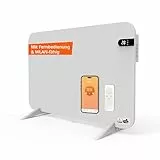 Könighaus 450W Smart Dual-Infrarotheizung V2 - Standgerät/Wandmontage - WLAN App-Steuerung mit Fernbedienung - Heizkörper inkl. Handtuchhalter, Standfüße & Befestigung Farbe: Weiß