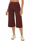 Crewhpo 7/8 Hose Damen Sommer Lang Jogginghose High Waist mit Taschen Einfarbige Sporthose Locker für Frauen Sweathose Trainingshose Yogahose für Sommer