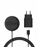 Belkin Magnetisches Kabelloses Ladegerät (15W) mit Ständer – zertifiziertes MagSafe Ladegerät, Qi2 Ladestation für iPhone 16, 15, 14, Samsung Galaxy S25, S24, AirPods usw. (mit Netzteil) – Schwarz