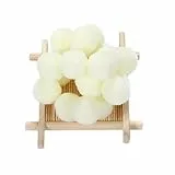 Anevous 250 Stück Bunte Pompons Kunstfell Bommel, 20mm Pompons Bälle zum Basteln, Elastischer Pom Pom Deko für Verzieren DIY Handwerk Nähen Kleideraccessoires Dekorieren,Creme