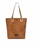 usha FESTIVAL Damen Handtasche Tote Bag aus Leder, Kamel